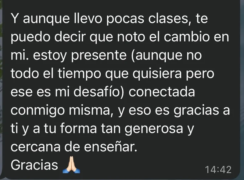 Mensaje de WhatsApp: nota el cambio en ella, presente y conectada consigo misma