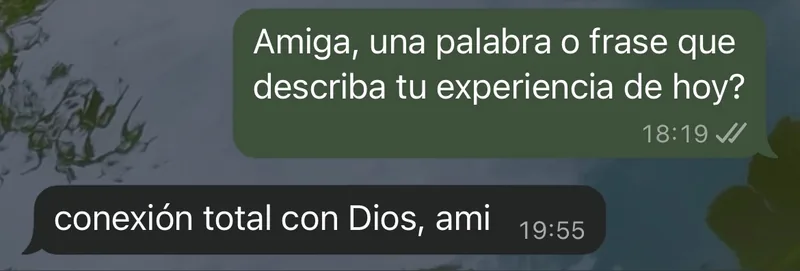 Mensaje de WhatsApp: una frase para describir su experiencia: conexión total con Dios