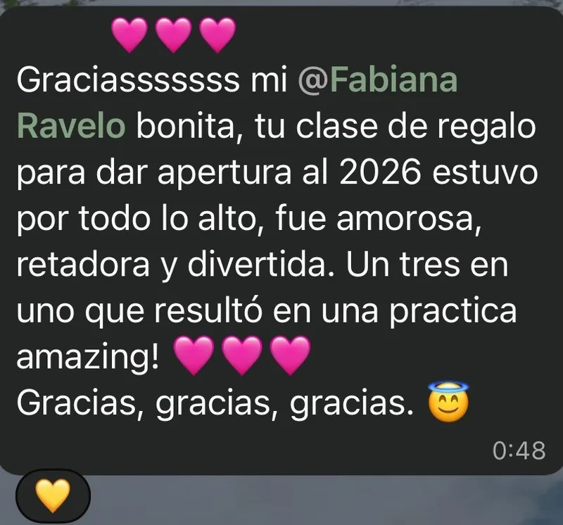 Mensaje de WhatsApp: la clase de regalo para abrir el año fue amorosa, retadora y divertida