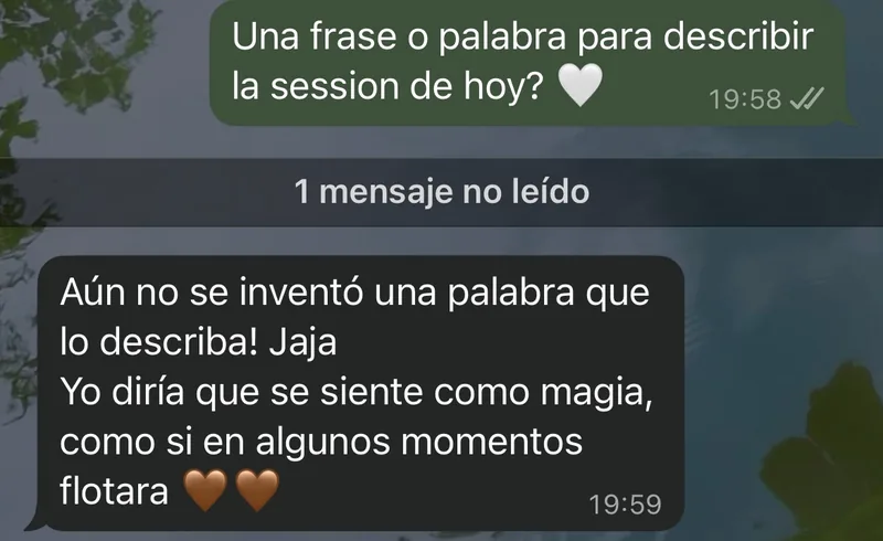 Mensaje de WhatsApp: aún no se inventó una palabra que lo describa: se siente como magia